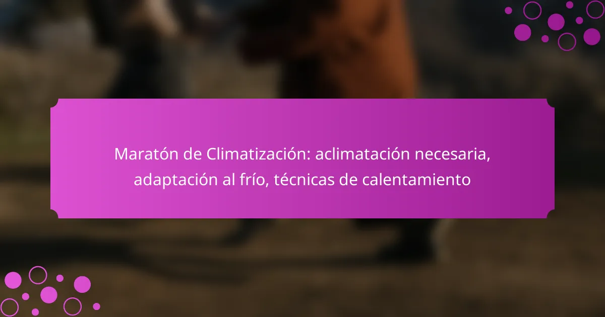 Maratón de Climatización: aclimatación necesaria, adaptación al frío, técnicas de calentamiento