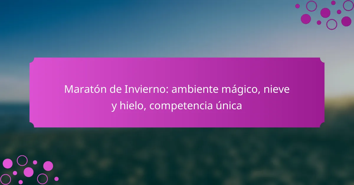 Maratón de Invierno: ambiente mágico, nieve y hielo, competencia única