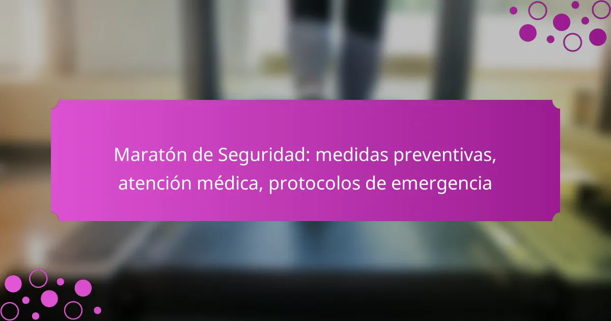 Maratón de Seguridad: medidas preventivas, atención médica, protocolos de emergencia